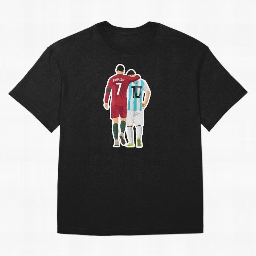 Ronaldo & Messi Oversized T-Shirt Support Your Favorite Stars during FIFA World Cup 2026 Spirit, Capturing England, Messi, CR7 and Mbappe, Retro Football Energy, Iconic Rivalries, Trophy Chase Drama and Stadium Atmosphere; Created for Match Day