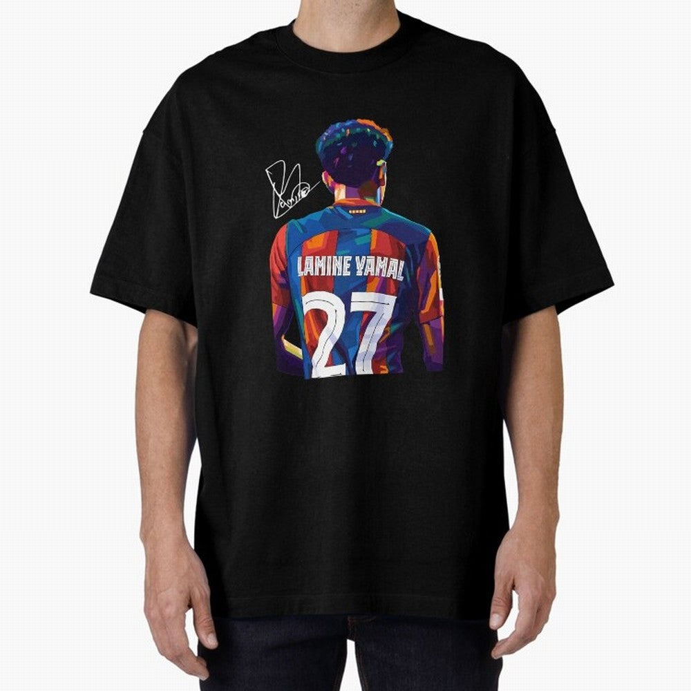 Lamine Yamal Football Player Oversized T-Shirt Bring a Champion Mindset to the FIFA World Cup 2026 Journey through Haaland and Mbappe Highlights, England Pride, Stadium Chants, National Pride, Trophy Dreams and Unforgettable Football Memories;