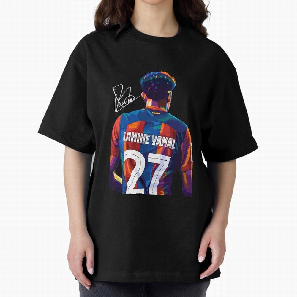 Lamine Yamal Football Player Oversized T-Shirt Bring a Champion Mindset to the FIFA World Cup 2026 Journey through Haaland and Mbappe Highlights, England Pride, Stadium Chants, National Pride, Trophy Dreams and Unforgettable Football Memories;