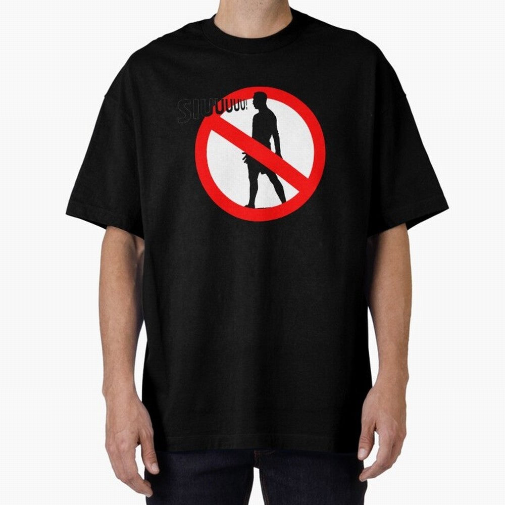 No Siiuuu Funny Soccer Meme Design Oversized T-Shirt Remember Iconic Moments from Match Day Hype around FIFA World Cup 2026 USA Canada Mexico, Messi, CR7 and Mbappe, Spain, Championship Spirit, Famous Goals, Roaring Crowds and International