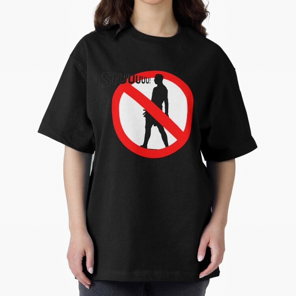 No Siiuuu Funny Soccer Meme Design Oversized T-Shirt Remember Iconic Moments from Match Day Hype around FIFA World Cup 2026 USA Canada Mexico, Messi, CR7 and Mbappe, Spain, Championship Spirit, Famous Goals, Roaring Crowds and International