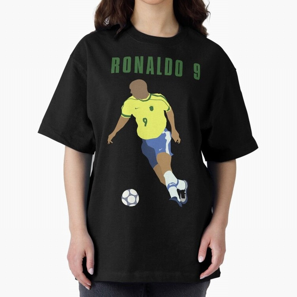 BRAZIL 9 Oversized T-Shirt Honor the Beautiful Game during FIFA World Cup 2026 USA Canada Mexico Spirit, Filled with Brazil, Portugal and Argentina, Haaland, Retro Football Energy, Iconic Rivalries, Trophy Chase Drama and Stadium Atmosphere; Great