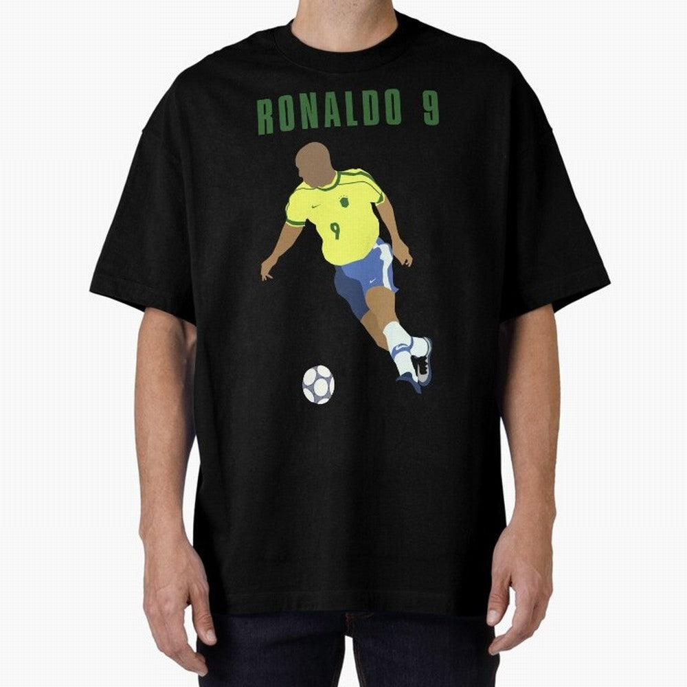 BRAZIL 9 Oversized T-Shirt Honor the Beautiful Game during FIFA World Cup 2026 USA Canada Mexico Spirit, Filled with Brazil, Portugal and Argentina, Haaland, Retro Football Energy, Iconic Rivalries, Trophy Chase Drama and Stadium Atmosphere; Great