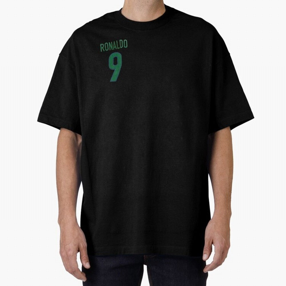 Ronaldo 9 Brazil Back of the shirt Oversized T-Shirt Follow Match Day Hype around FIFA World Cup 2026 USA Canada Mexico, Cristiano Ronaldo, Brazil, Tournament Hype, Historic Matchups, Family Viewing Parties and Global Sports Pride; Ideal for