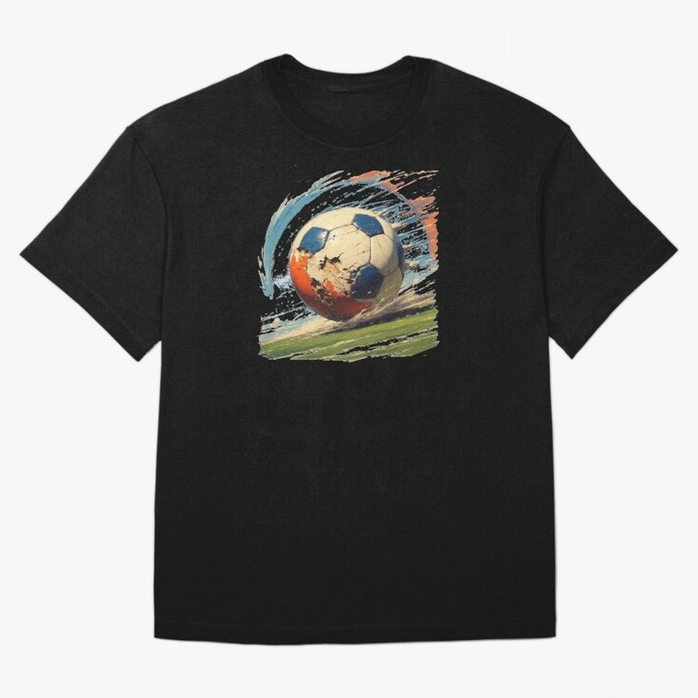 Soccer Ball in Fight Oversized T-Shirt Celebrate Football Heritage in Global Football Passion for FIFA World Cup 2026, Inspired by Messi, Argentina, Sports Nostalgia, International Competition, Famous Players and Unforgettable Victories; Ideal for
