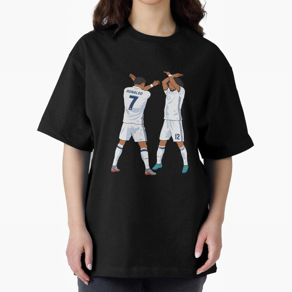 Ronaldo Madrid Celebration Duo Oversized T-Shirt Celebrate Football Heritage in FIFA World Cup 2026 USA Canada Mexico Connected to Messi and Cristiano Ronaldo, Portugal, Spain and Germany Energy, Soccer Culture, Superstar Moments, National Team