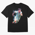 Messi in action Graphic Paint poster design Oversized T-Shirt Experience the Global Stage of FIFA World Cup 2026 Spirit, Connected to Argentina, Messi, Neymar and Mbappe, Goal Celebration Energy, Supporter Heritage, Football Icons and Worldwide