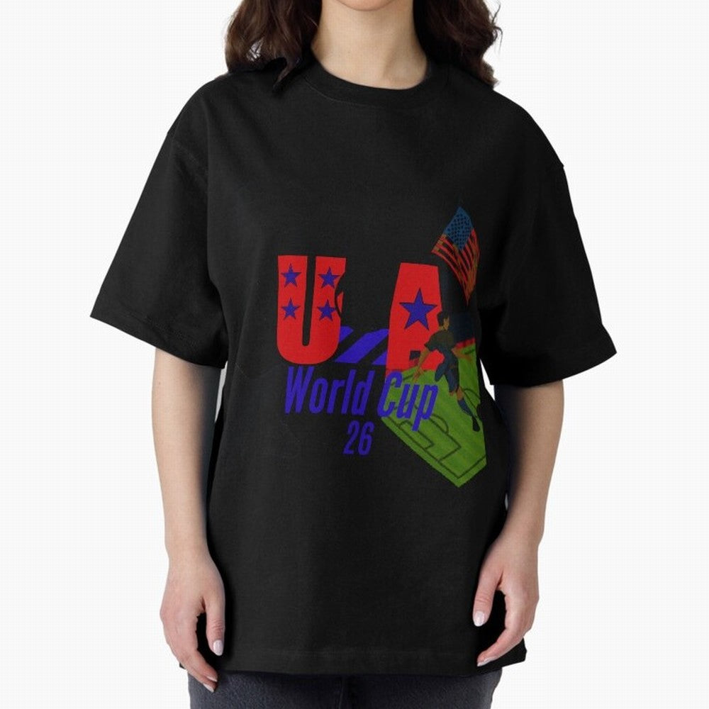 usa world cup 26 Oversized T-Shirt Celebrate Unforgettable Nights in Match Day Hype around FIFA World Cup 2026 Group Stage, Haaland, Brazil, Portugal and Argentina, Supporter Pride, Iconic Celebrations, Legendary Names and Global Match Day Energy;