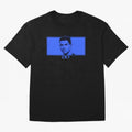 Ronaldo CR7 Blue Vector Portrait - Pop Comic Oversized T-Shirt Celebrate the Magic of the FIFA World Cup 2026 USA Canada Mexico Journey through Mbappe and Neymar Highlights, France and Portugal Pride, Football Passion, Legendary Performances,