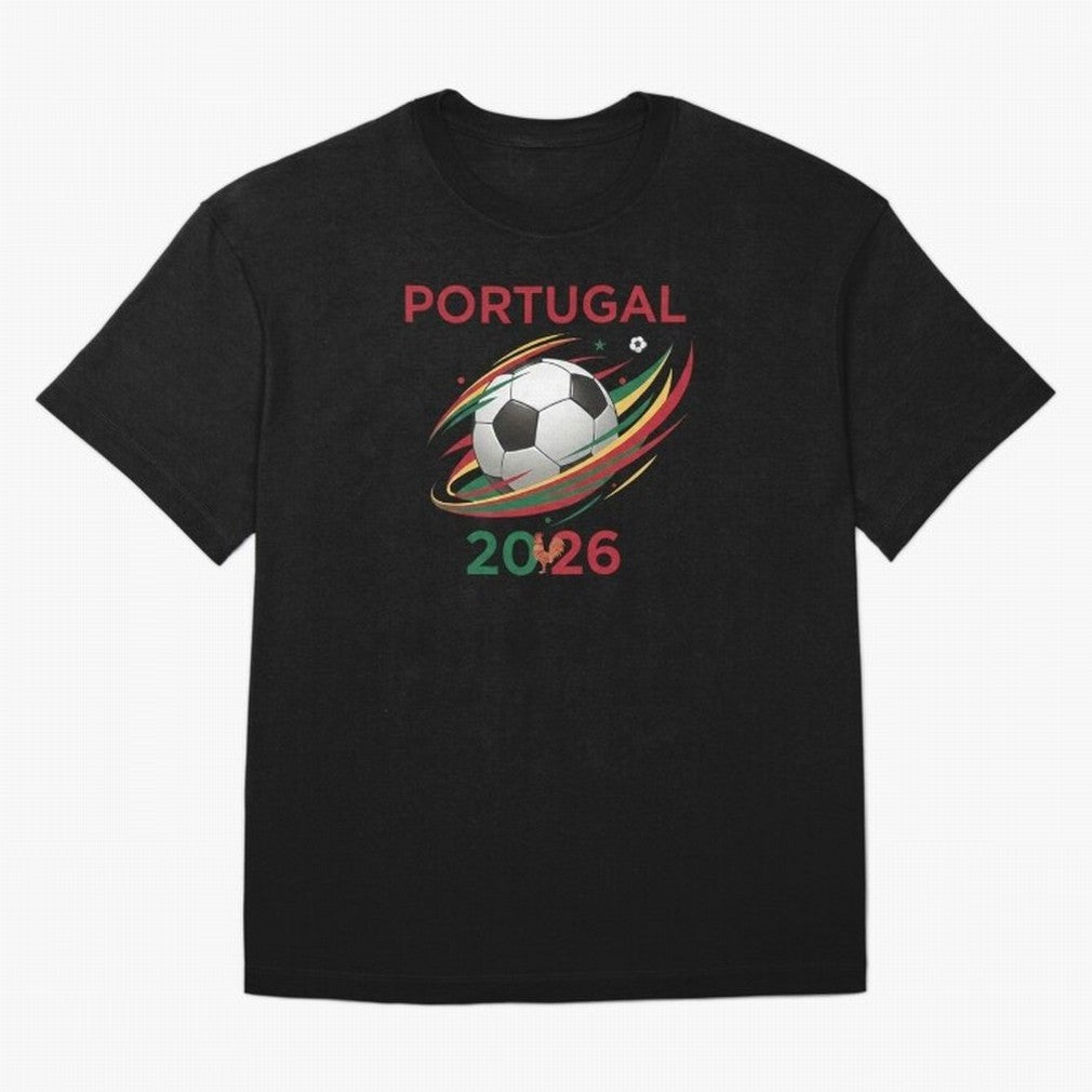 Camiseta Portugal 2026 - Bola de Futebol e Design Galo de Barcelos. Oversized T-Shirt Embrace Match Day Hype around FIFA World Cup 2026, Messi, CR7 and Mbappe, Brazil, Portugal and Argentina, Football Festival Excitement, Trophy Ambitions, Country