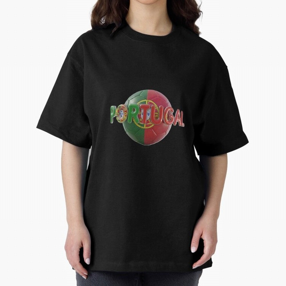 Portugal Soccer World Cup Oversized T-Shirt Show Passion for the Stars of FIFA World Cup 2026 Group Stage for Fans of CR7 and England, France and Netherlands, Bringing Soccer Culture, Superstar Moments, National Team Dreams and Competitive Fire;
