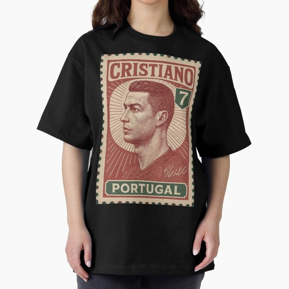 Vintage Portuguese Football Legend No.7 Poster, sticker ¨C Retro Soccer Icon Art for Fans of Manchester, Madrid & Juventus Oversized T-Shirt Celebrate Soccer Greatness during FIFA World Cup 2026 for Fans of Cristiano Ronaldo and England and