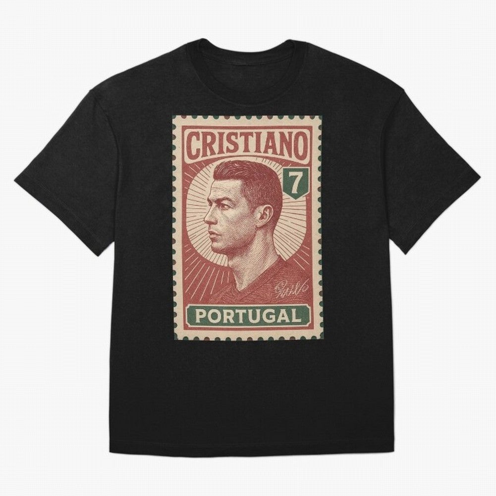 Vintage Portuguese Football Legend No.7 Poster, sticker ¨C Retro Soccer Icon Art for Fans of Manchester, Madrid & Juventus Oversized T-Shirt Celebrate Soccer Greatness during FIFA World Cup 2026 for Fans of Cristiano Ronaldo and England and