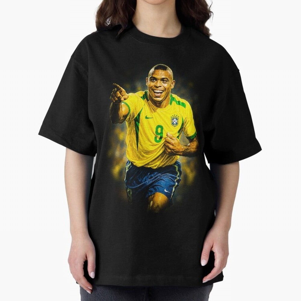 Ronaldo Naz¨¢rio Oversized T-Shirt Follow the Road to FIFA World Cup 2026 USA Canada Mexico Capturing Messi, Neymar and Mbappe, Spain Energy, Championship Spirit, Famous Goals, Roaring Crowds and International Football Unity; Created for Match Day