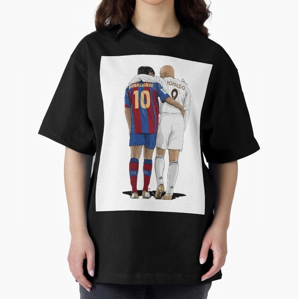 Ronaldinho & Ronaldo R9 Classic Football Legend - La Liga Derby Oversized T-Shirt Show Your Stadium Side during the FIFA World Cup 2026 USA Canada Mexico Journey through Messi, CR7 and Mbappe Highlights, Portugal Pride, Tournament Hype, Historic