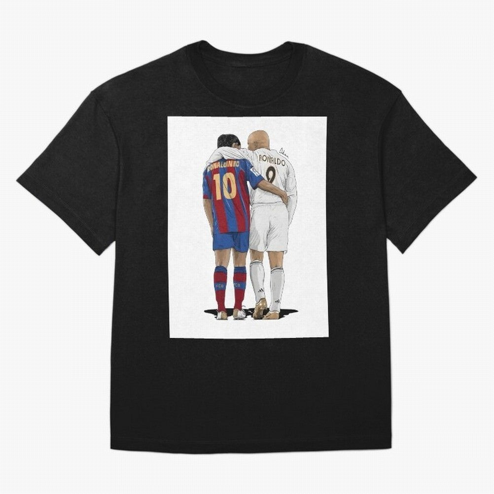 Ronaldinho & Ronaldo R9 Classic Football Legend - La Liga Derby Oversized T-Shirt Show Your Stadium Side during the FIFA World Cup 2026 USA Canada Mexico Journey through Messi, CR7 and Mbappe Highlights, Portugal Pride, Tournament Hype, Historic