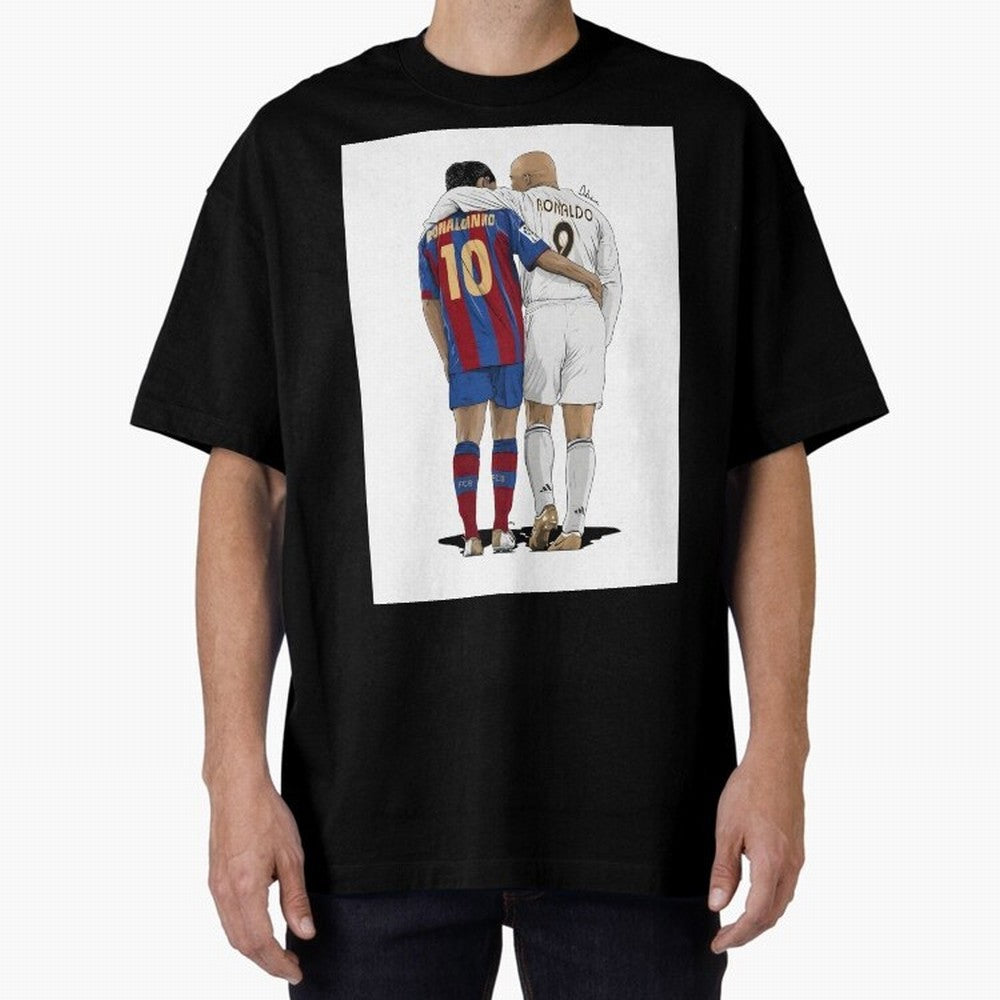 Ronaldinho & Ronaldo R9 Classic Football Legend - La Liga Derby Oversized T-Shirt Show Your Stadium Side during the FIFA World Cup 2026 USA Canada Mexico Journey through Messi, CR7 and Mbappe Highlights, Portugal Pride, Tournament Hype, Historic