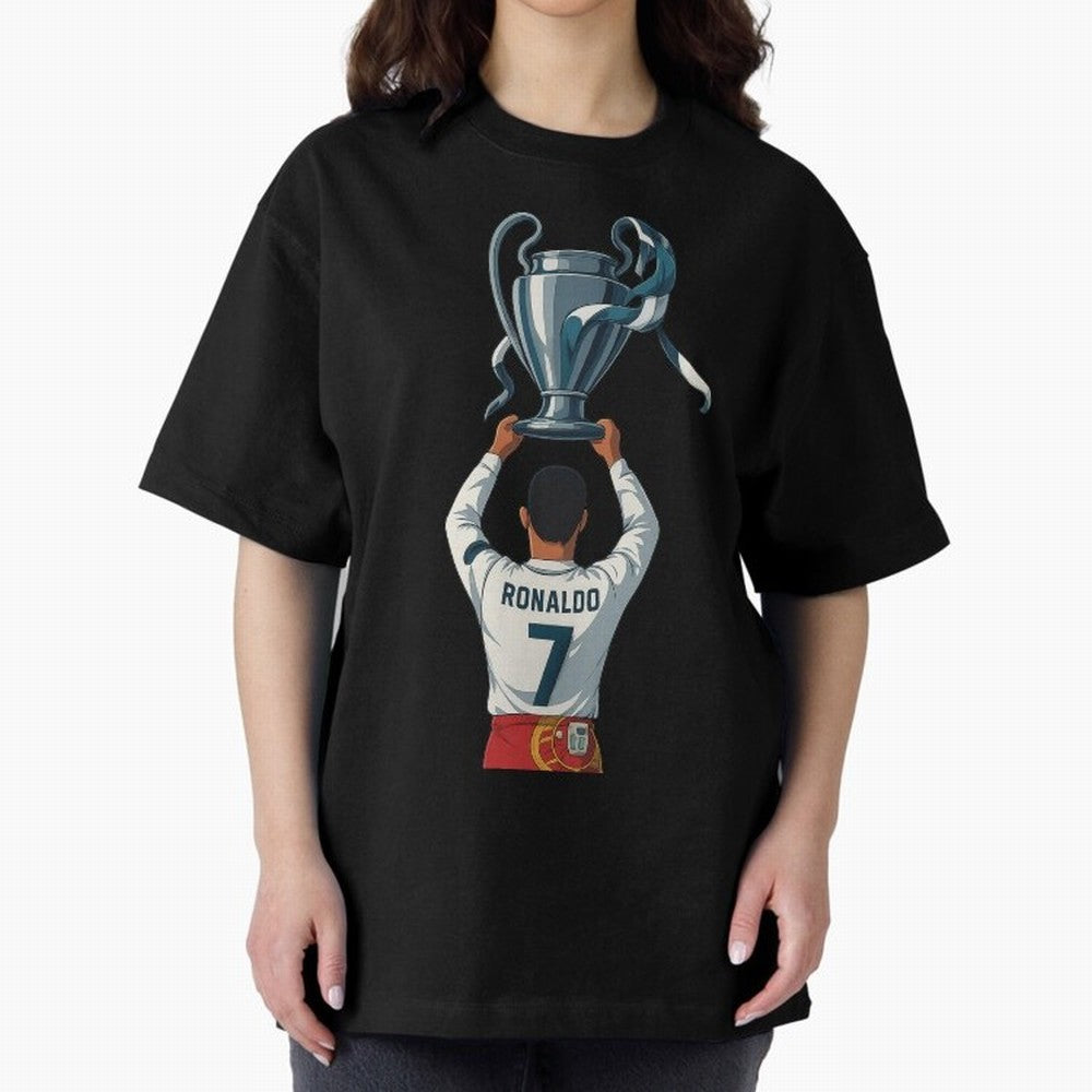 Ronaldo Oversized T-Shirt Embrace Global Football Passion for FIFA World Cup 2026 Group Stage, Made for Haaland and Mbappe, Spain, Supporter Pride, Iconic Celebrations, Legendary Names and Global Match Day Energy; Ideal for Football Dads, Football