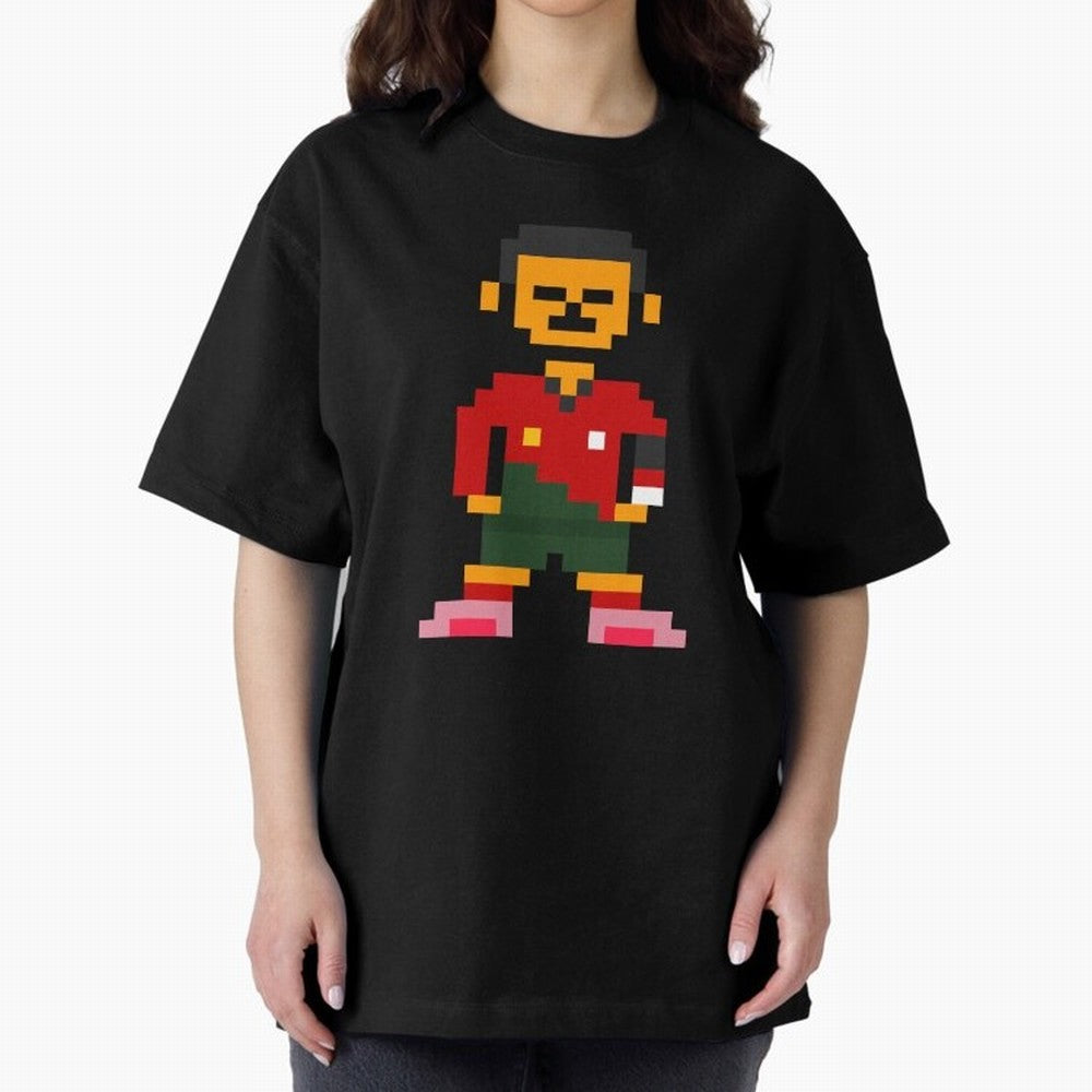 Pixel Pose Ronaldo Oversized T-Shirt Back Your Heroes with FIFA World Cup 2026 Filled with Neymar, Argentina, France and Brazil Energy, Stadium Chants, National Pride, Trophy Dreams and Unforgettable Football Memories; Perfect for People Who Love