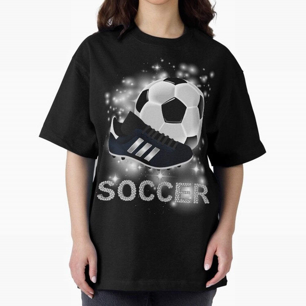 Soccer lover, passion for the ball Oversized T-Shirt Capture Global Football Passion for FIFA World Cup 2026, Centered on Mbappe and Neymar, France and Portugal, Stadium Memories, Football Loyalty, International Chants and Championship Tradition;