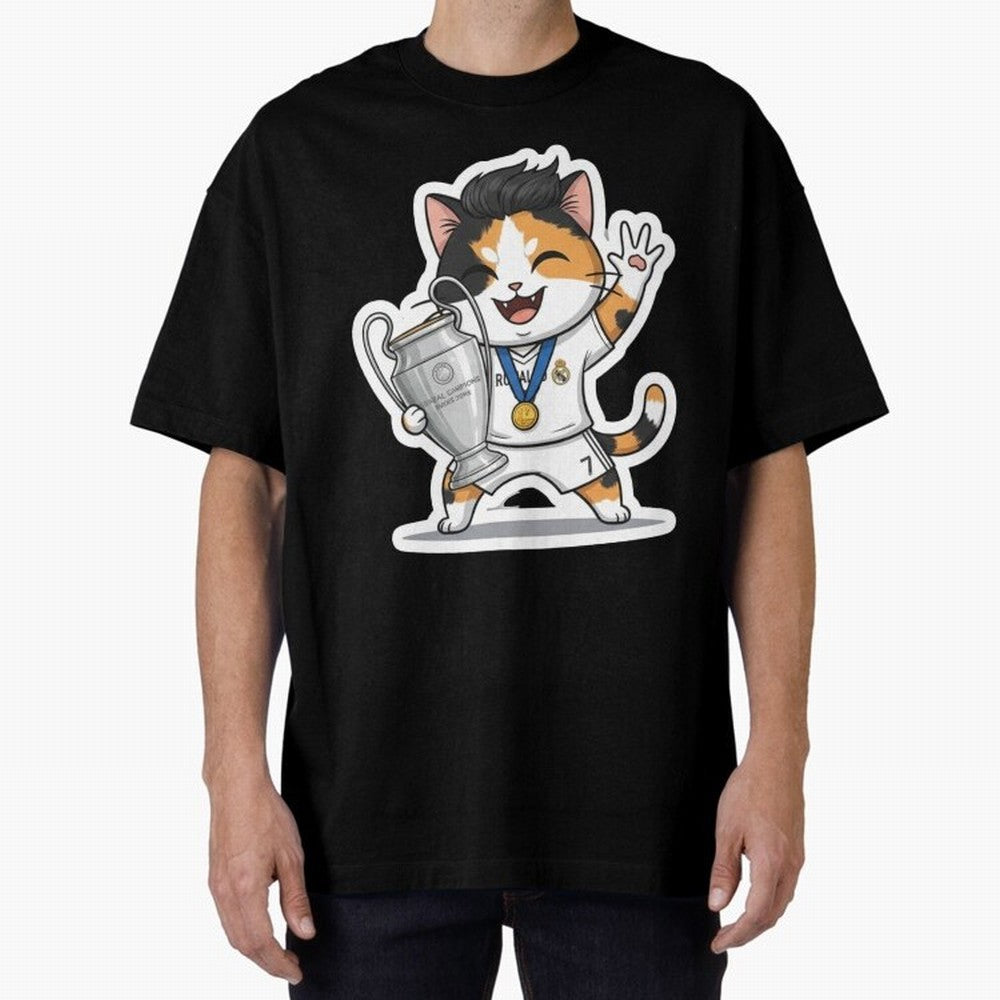 Kitten - Ucl Tittle | Ronaldo Oversized T-Shirt Celebrate Rivalries and Pride in FIFA World Cup 2026 Group Stage Connected to Haaland, Brazil, Portugal and Argentina Energy, Supporter Pride, Iconic Celebrations, Legendary Names and Global Match Day