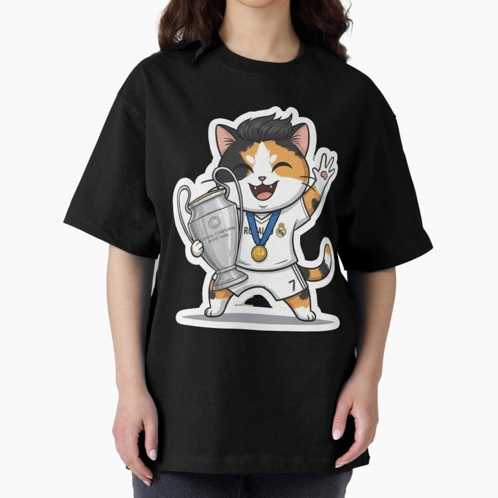 Kitten - Ucl Tittle | Ronaldo Oversized T-Shirt Celebrate Rivalries and Pride in FIFA World Cup 2026 Group Stage Connected to Haaland, Brazil, Portugal and Argentina Energy, Supporter Pride, Iconic Celebrations, Legendary Names and Global Match Day