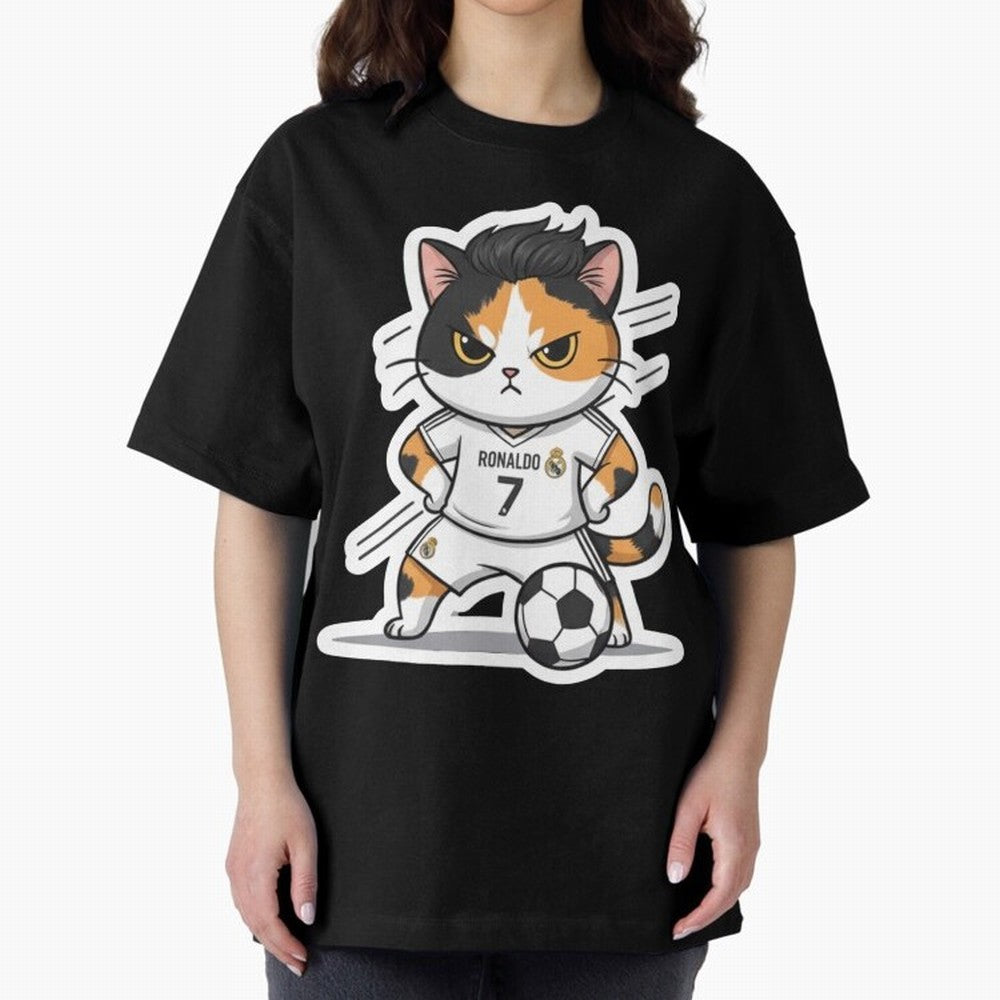 Kitten - Ronaldo | Real madrid Oversized T-Shirt Represent Global Football Passion for FIFA World Cup 2026, Connected to Haaland and Mbappe, Argentina and Brazil, Football Festival Excitement, Trophy Ambitions, Country Rivalries and Star Player