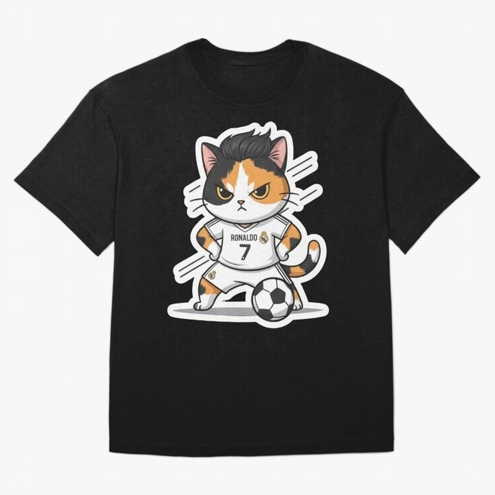 Kitten - Ronaldo | Real madrid Oversized T-Shirt Represent Global Football Passion for FIFA World Cup 2026, Connected to Haaland and Mbappe, Argentina and Brazil, Football Festival Excitement, Trophy Ambitions, Country Rivalries and Star Player