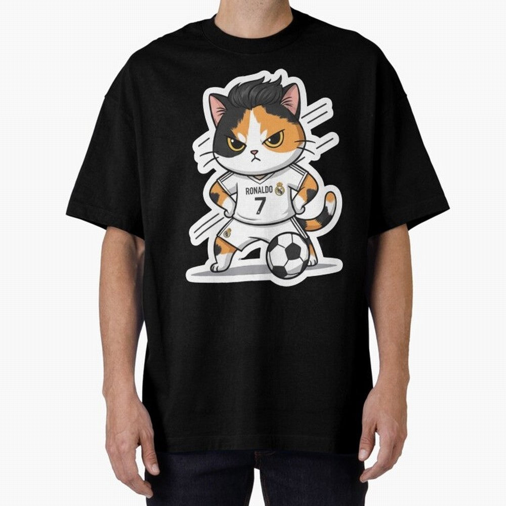 Kitten - Ronaldo | Real madrid Oversized T-Shirt Represent Global Football Passion for FIFA World Cup 2026, Connected to Haaland and Mbappe, Argentina and Brazil, Football Festival Excitement, Trophy Ambitions, Country Rivalries and Star Player