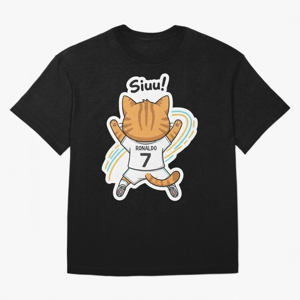 Kitten - Funny Siuuu Celebration Cat Meme | Ronaldo Oversized T-Shirt Celebrate Global Football Passion for FIFA World Cup 2026, Driven by Messi, Neymar and Mbappe, Brazil, Soccer Culture, Superstar Moments, National Team Dreams and Competitive