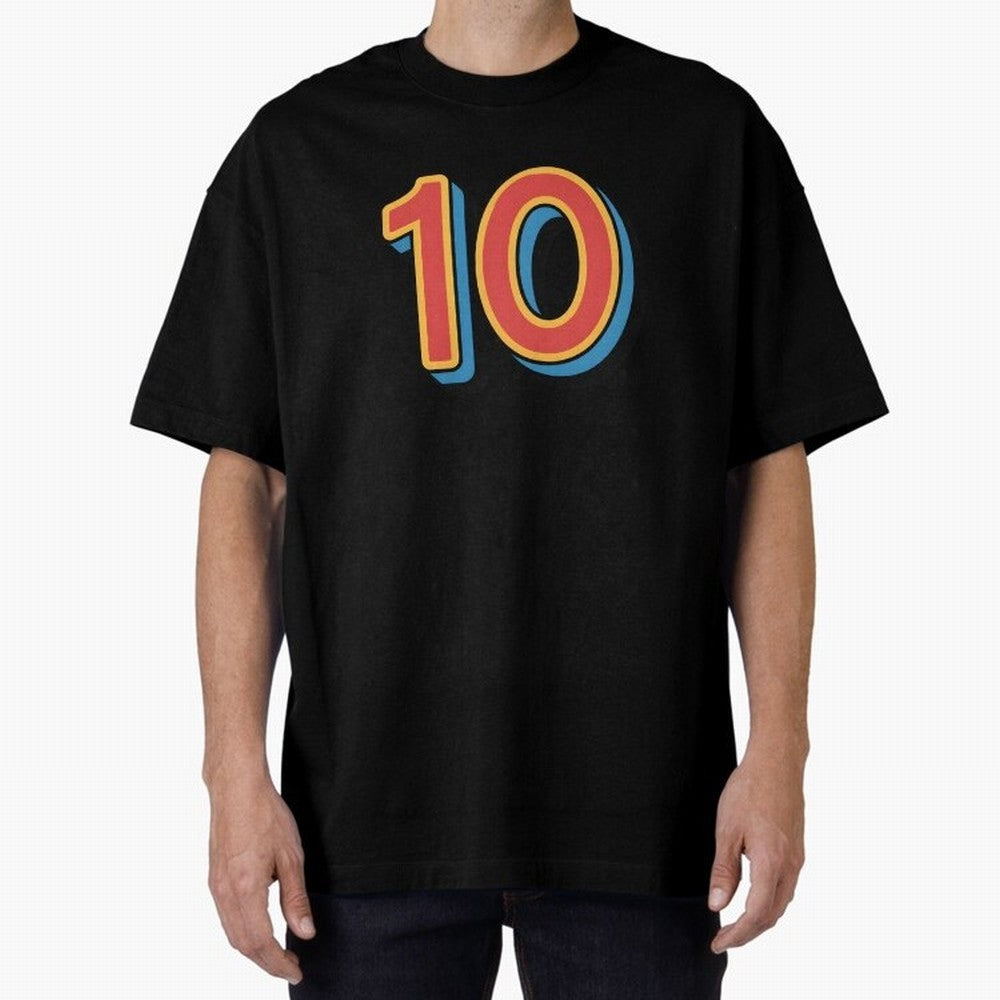 Number 10 Oversized T-Shirt Represent FIFA World Cup 2026 Spirit, Highlighting Argentina and Brazil, Messi, CR7 and Mbappe, Vintage Soccer Flavor, Modern Football Stars, National Flags and Final Night Emotion; Made for Die Hard Supporters, Soccer