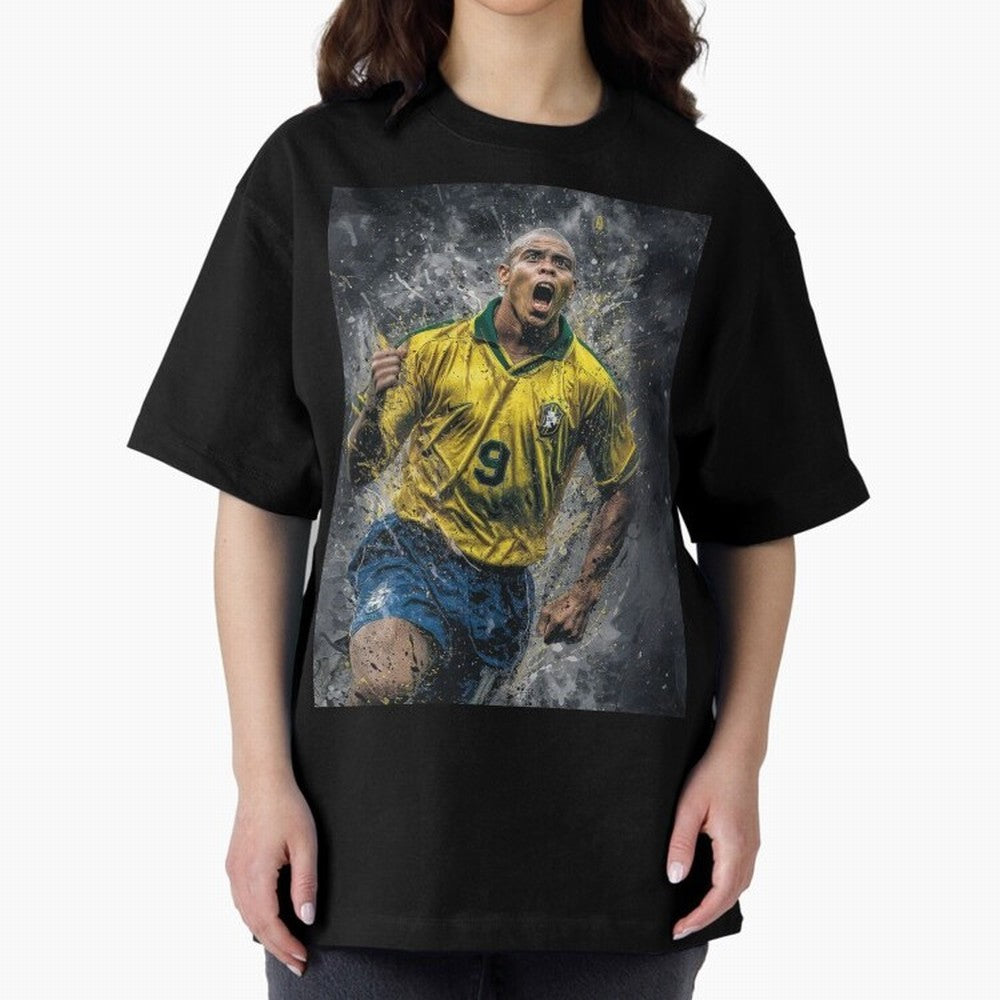 Ronaldo Naz¨¢rio - Il Fenomeno (Brazil) Oversized T-Shirt Celebrate National Team Dreams in FIFA World Cup 2026 for Fans of Haaland and Mbappe and Portugal, Bringing Football Festival Excitement, Trophy Ambitions, Country Rivalries and Star Player