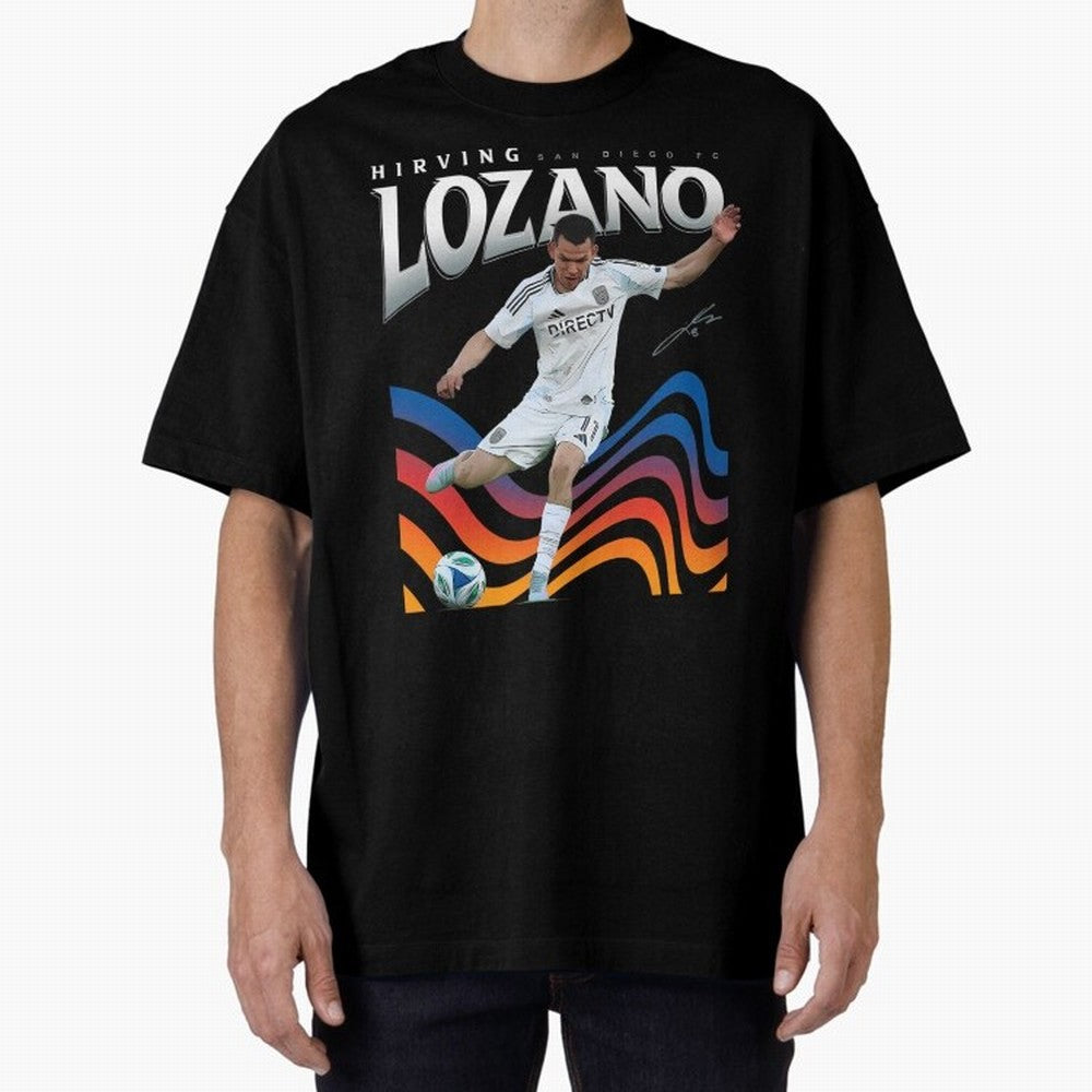Hirving Lozano San Diego FC Oversized T-Shirt Discover the FIFA World Cup 2026 Journey through Messi, Neymar and Mbappe Highlights, Portugal, Spain and Germany Pride, Football Passion, Legendary Performances, Festival Vibes and Supporter Community;
