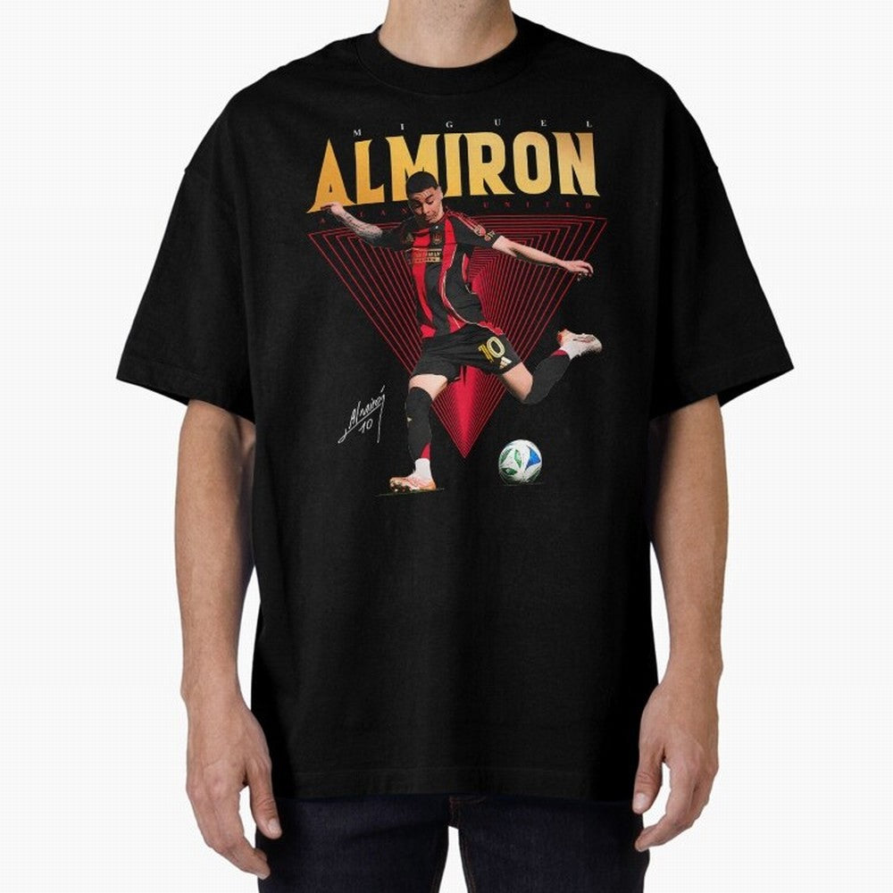 Miguel Almiron Atlanta United FC Oversized T-Shirt Follow Every Goal of FIFA World Cup 2026 USA Canada Mexico Spirit, Capturing England, Mbappe and Neymar, Championship Spirit, Famous Goals, Roaring Crowds and International Football Unity; Made for