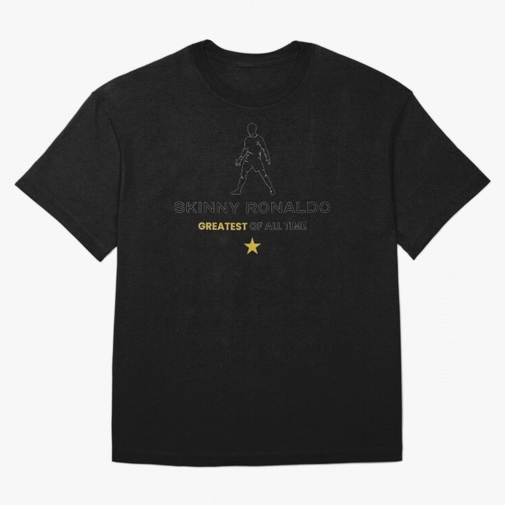 Skinny Ronaldo The Greatest Of All Time Black Oversized T-Shirt Support Your Favorite Stars during FIFA World Cup 2026 Group Stage Spirit, Filled with Netherlands, Messi, Stadium Memories, Football Loyalty, International Chants and Championship