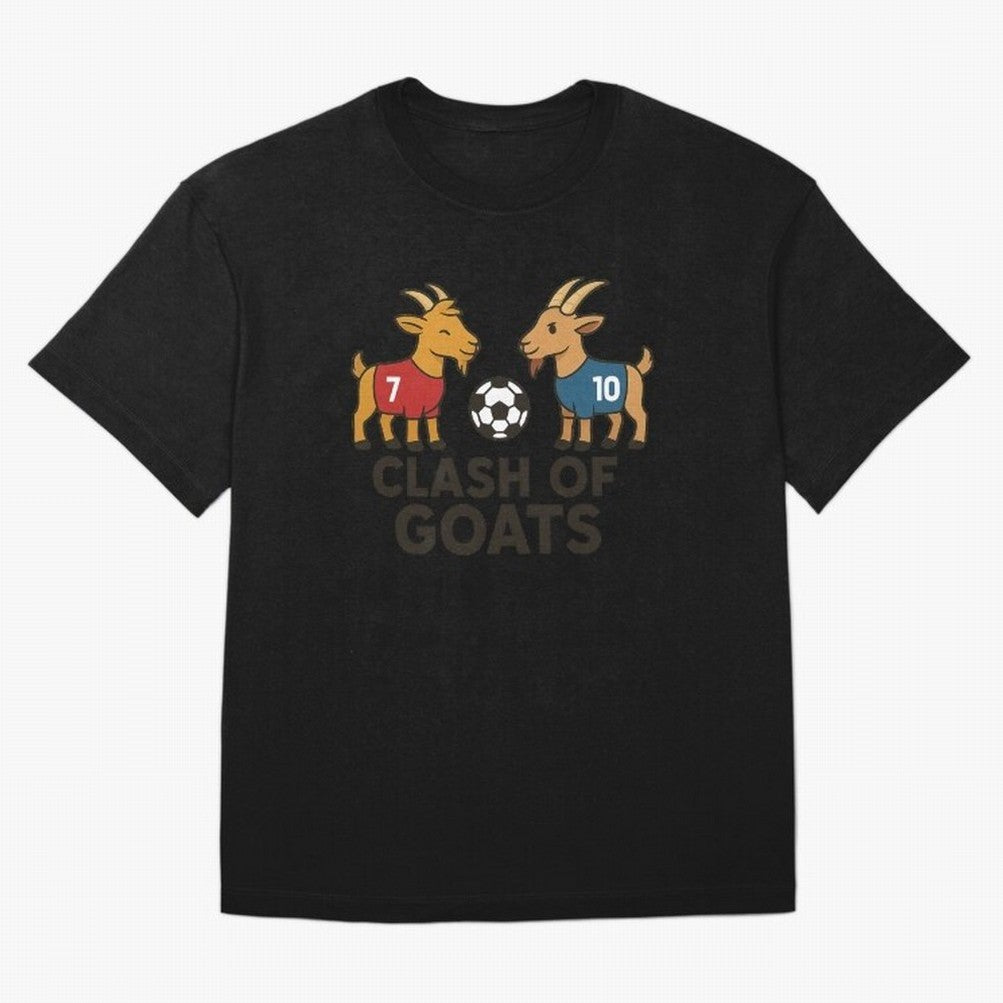 Clash of GOATs ¨C Funny Ronaldo vs Messi Inspired Football T-Shirt Design Oversized T-Shirt Bring Stadium Energy to FIFA World Cup 2026 Spirit, with Netherlands, Messi, Stadium Memories, Football Loyalty, International Chants and Championship