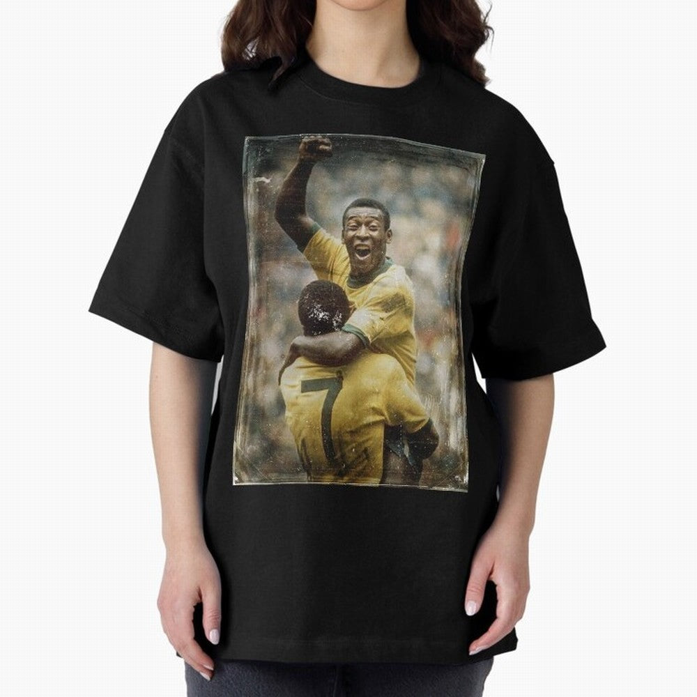 Pele Celebration Vintage Oversized T-Shirt Celebrate Fan Culture around FIFA World Cup 2026 Group Stage Built around Mbappe and Neymar, Argentina Energy, Stadium Memories, Football Loyalty, International Chants and Championship Tradition; Great for