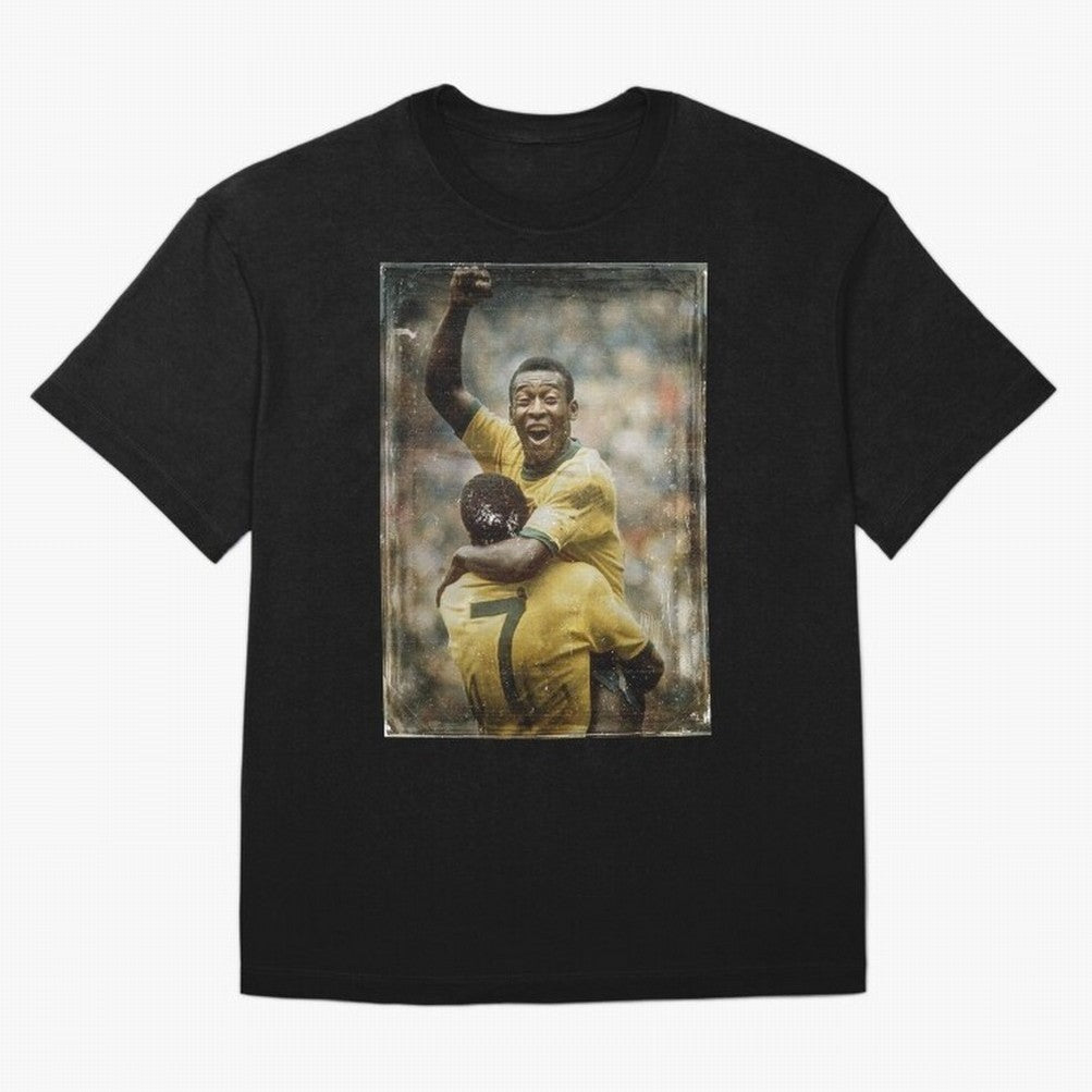 Pele Celebration Vintage Oversized T-Shirt Celebrate Fan Culture around FIFA World Cup 2026 Group Stage Built around Mbappe and Neymar, Argentina Energy, Stadium Memories, Football Loyalty, International Chants and Championship Tradition; Great for