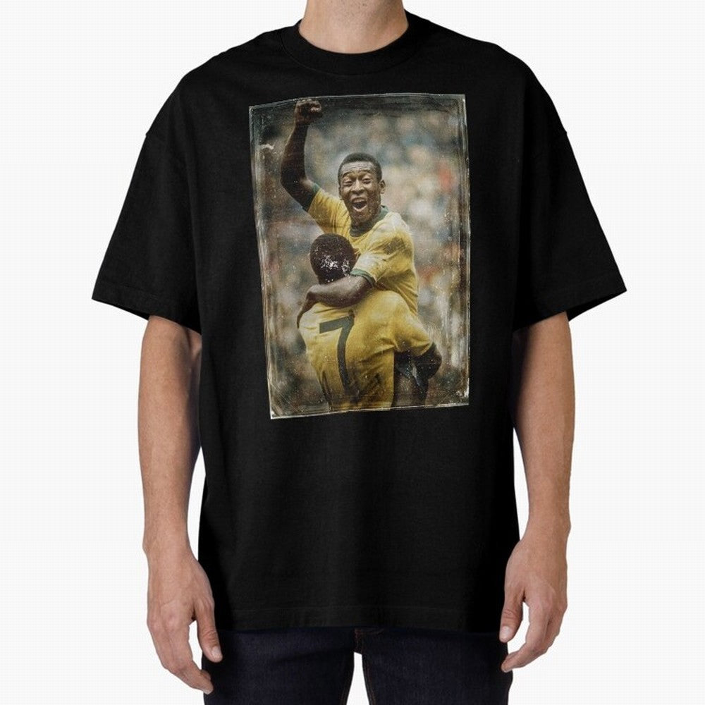 Pele Celebration Vintage Oversized T-Shirt Celebrate Fan Culture around FIFA World Cup 2026 Group Stage Built around Mbappe and Neymar, Argentina Energy, Stadium Memories, Football Loyalty, International Chants and Championship Tradition; Great for