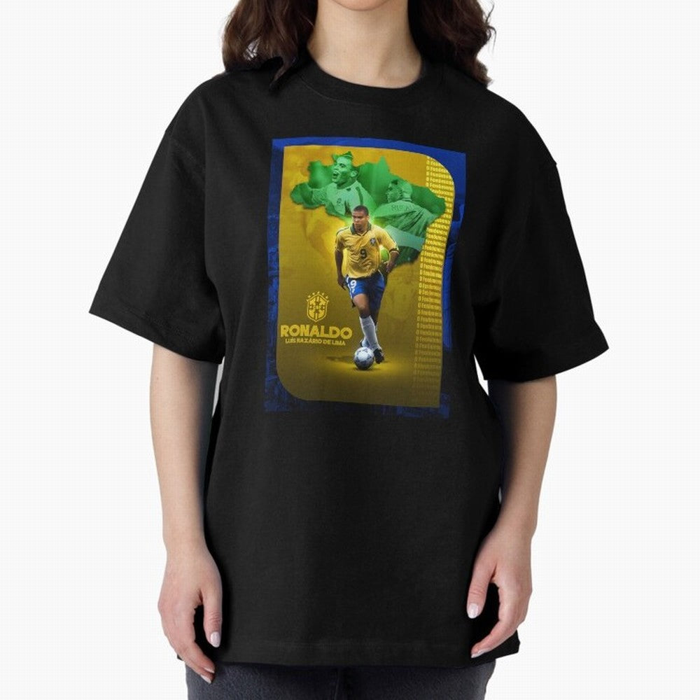 Ronaldo Lu¨ªs Naz¨¢rio de Lima O Fen?meno Brazil Football Legend Oversized T-Shirt Show Your Stadium Side during Match Day Hype around FIFA World Cup 2026 USA Canada Mexico, Messi and Cristiano Ronaldo, Brazil, Football Festival Excitement, Trophy