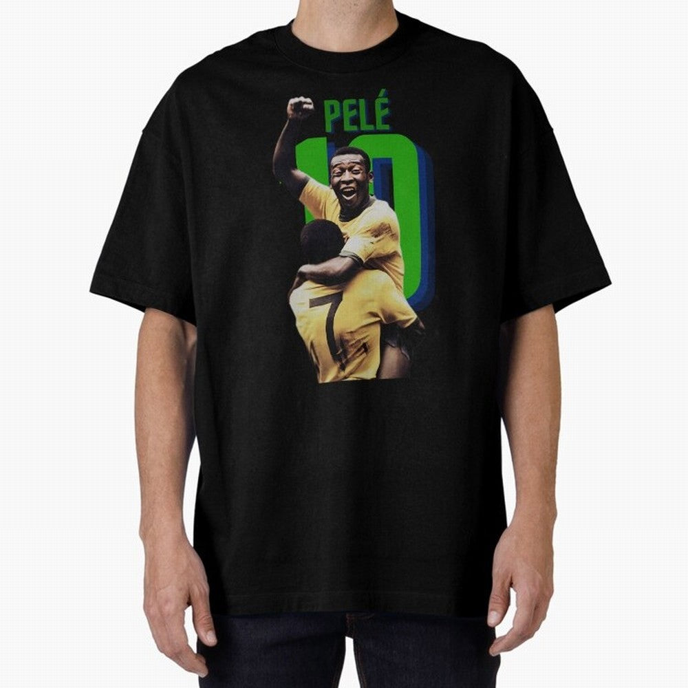 Pele 10 Oversized T-Shirt Represent Football Lovers during Global Football Passion for FIFA World Cup 2026, Featuring Neymar, Haaland and Cristiano Ronaldo, England and Germany, Championship Spirit, Famous Goals, Roaring Crowds and International
