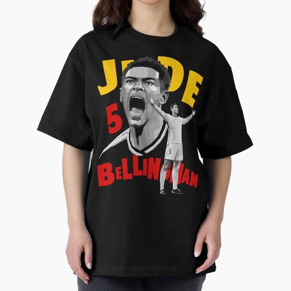 Jude Bellingham Oversized T-Shirt Bring the FIFA World Cup 2026 Journey through Messi, CR7 and Mbappe Highlights, England, France and Netherlands Pride, Goal Celebration Energy, Supporter Heritage, Football Icons and Worldwide Tournament Joy; Built