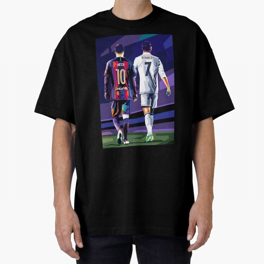 Ronaldo And Messi Oversized T-Shirt Celebrate National Team Dreams in FIFA World Cup 2026 USA Canada Mexico Spirit, Filled with England, Haaland, Supporter Pride, Iconic Celebrations, Legendary Names and Global Match Day Energy; Built for