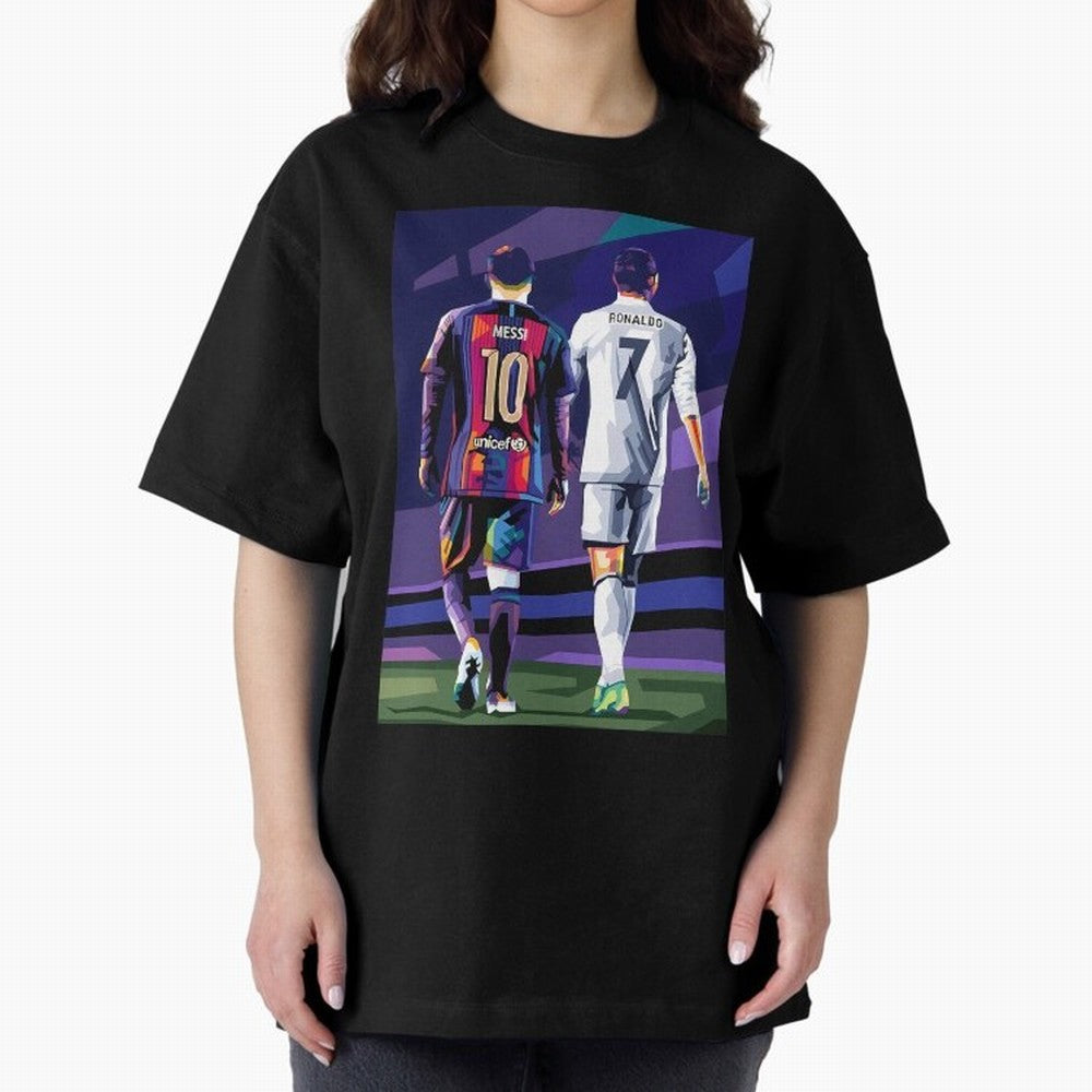 Ronaldo And Messi Oversized T-Shirt Celebrate National Team Dreams in FIFA World Cup 2026 USA Canada Mexico Spirit, Filled with England, Haaland, Supporter Pride, Iconic Celebrations, Legendary Names and Global Match Day Energy; Built for