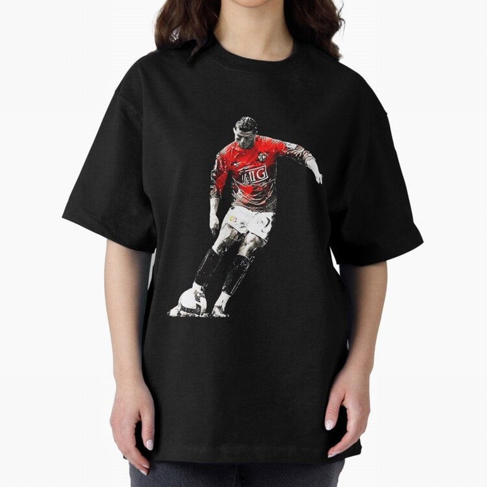 CR7 Artwork For Soccer Fans Gift For Football Lovers Oversized T-Shirt Keep the Legacy of Match Day Hype around FIFA World Cup 2026 USA Canada Mexico, Neymar, Haaland and Cristiano Ronaldo, England, Football History, Final Match Energy, Crowd Noise