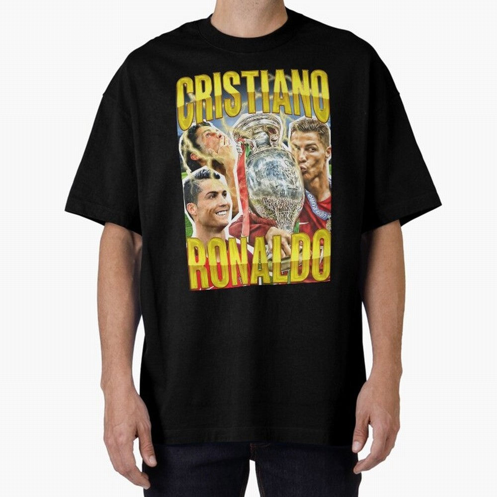 Ronaldo Siuuu Celebration Silhouette Design For Football Fans, Gift For Soccer Enthusiasts Oversized T-Shirt Fuel Match Day Hype around FIFA World Cup 2026 Group Stage, Neymar, France, Worldwide Fan Energy, Dramatic Goals, Stadium Lights and