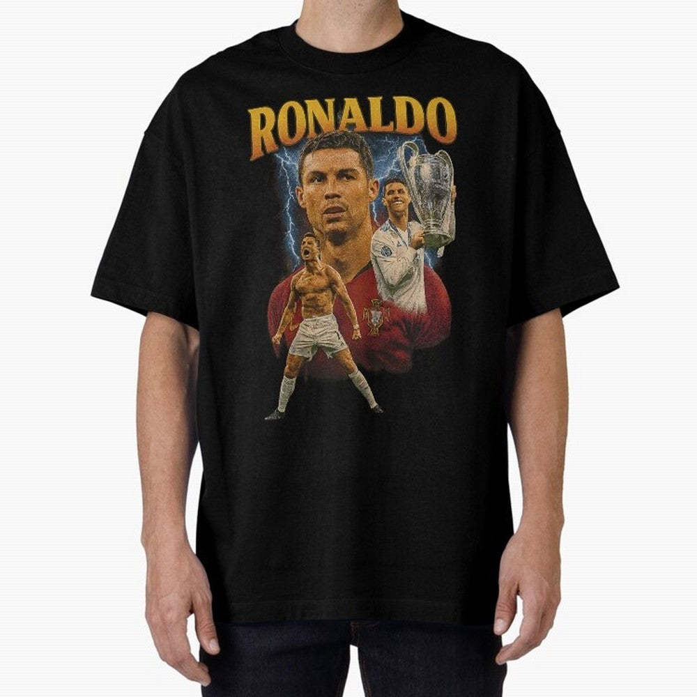 Ronaldo Champion Victory Design For Football Fans Gift For Soccer Supporters Oversized T-Shirt Turn Up for Global Football Passion for FIFA World Cup 2026 Group Stage, Built around Messi, Neymar and Mbappe, Brazil, Portugal and Argentina, Stadium