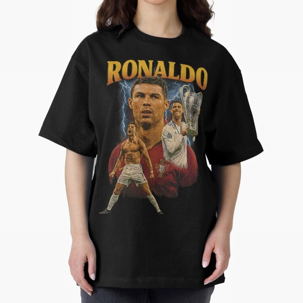 Ronaldo Champion Victory Design For Football Fans Gift For Soccer Supporters Oversized T-Shirt Turn Up for Global Football Passion for FIFA World Cup 2026 Group Stage, Built around Messi, Neymar and Mbappe, Brazil, Portugal and Argentina, Stadium