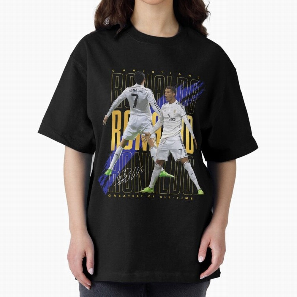 Ronaldo Soccer Legend Design For Football Fans Gift For Sports Enthusiasts Oversized T-Shirt Keep the Match Day Mood of FIFA World Cup 2026 USA Canada Mexico for Fans of Cristiano Ronaldo, Haaland and CR7 and England, France and Netherlands,