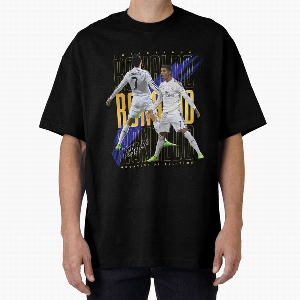 Ronaldo Soccer Legend Design For Football Fans Gift For Sports Enthusiasts Oversized T-Shirt Keep the Match Day Mood of FIFA World Cup 2026 USA Canada Mexico for Fans of Cristiano Ronaldo, Haaland and CR7 and England, France and Netherlands,